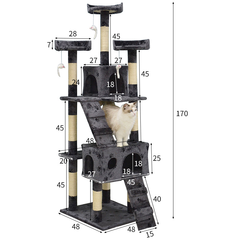 67-inch large cat activity center cat tower