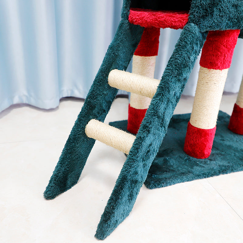 55" multi-level cat tree with ladder and condo