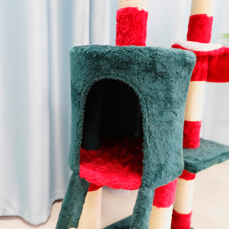 55" multi-level cat tree with ladder and condo