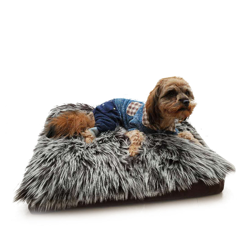 Long plush dog mat pet bed