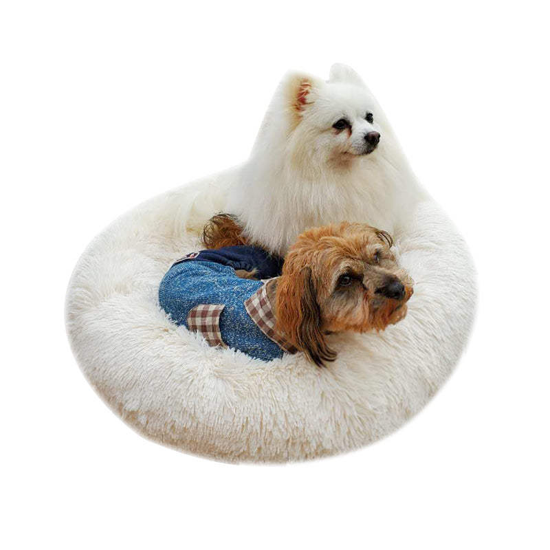 Warm and soft plush dog bed