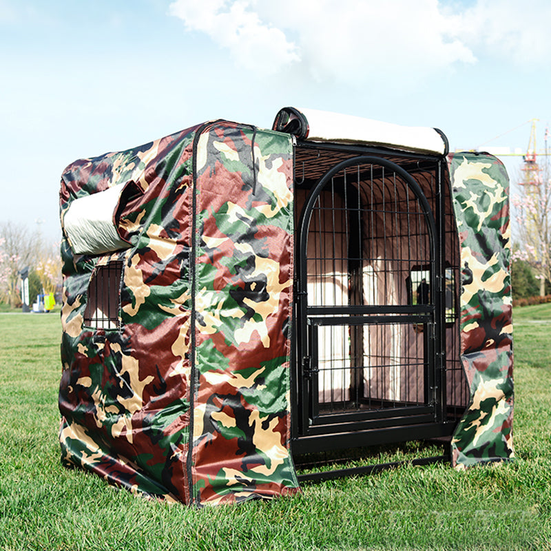 Camouflage warm dog crate cover