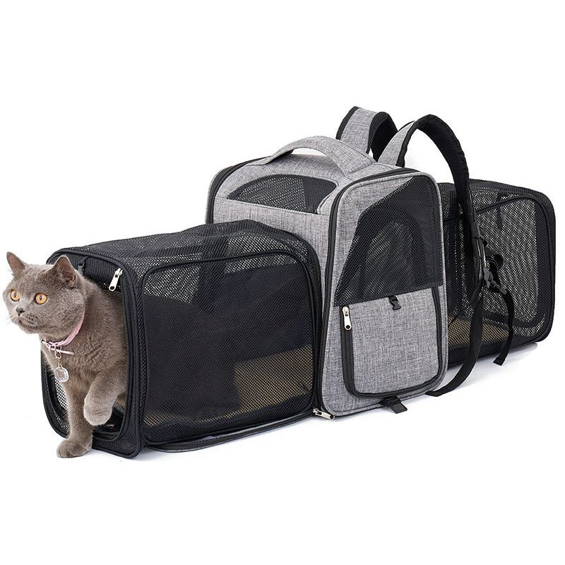 Expandable mesh breathable foldable pet travel bag