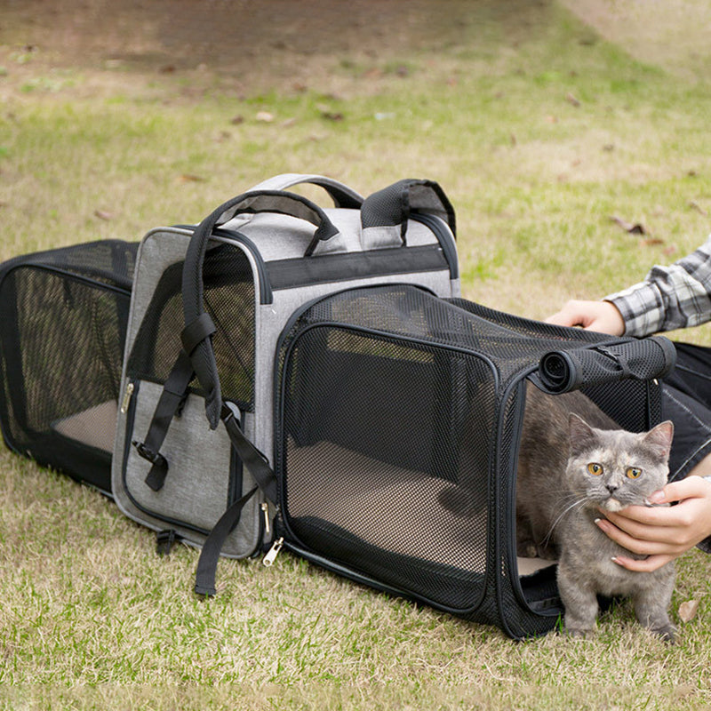 Expandable mesh breathable foldable pet travel bag