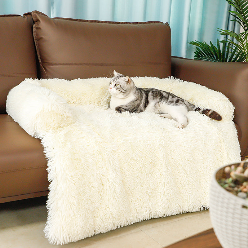 Long plush cat dog sofa blanket pet couch bed