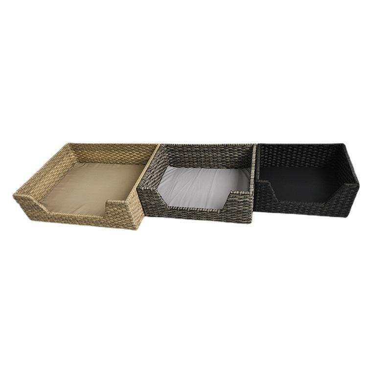 rattan-weaved pet bed