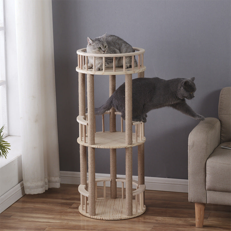 Large wooden cat platform