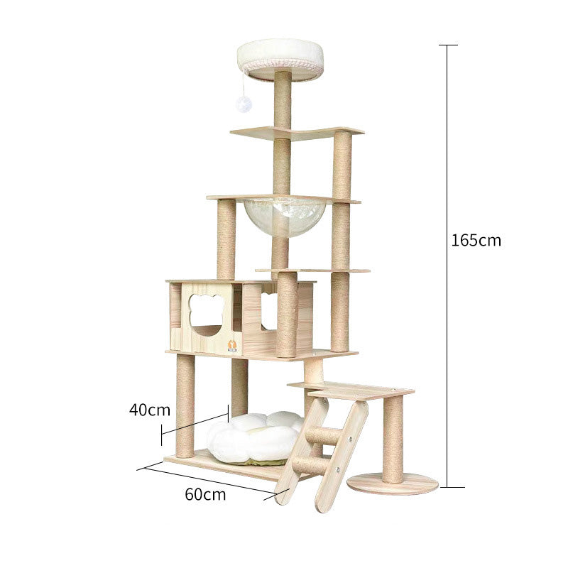 Luxury large cat tree with capsule nest