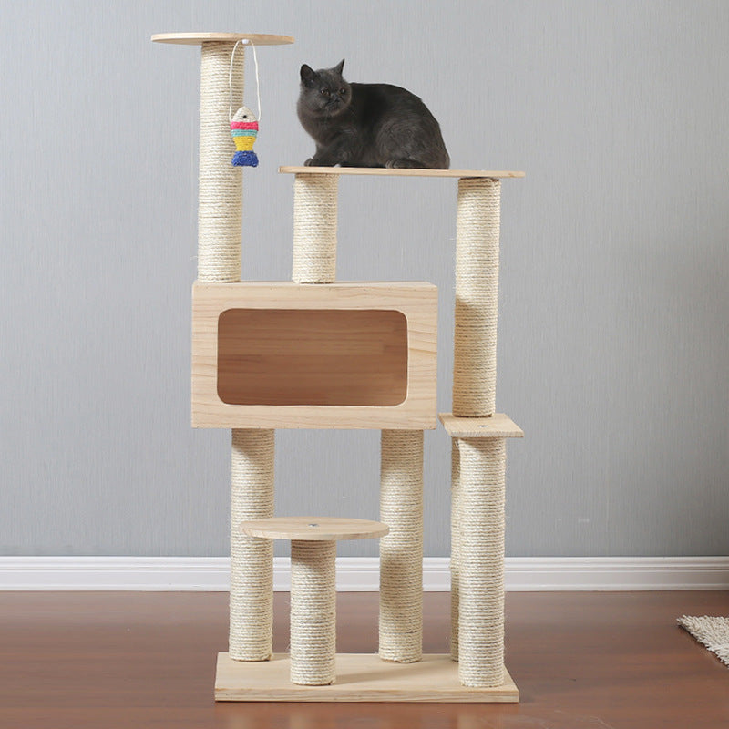 Small wooden cat climbing frame