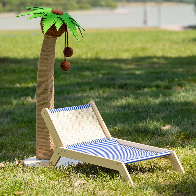 Coconut tree cat scratching stand with bed