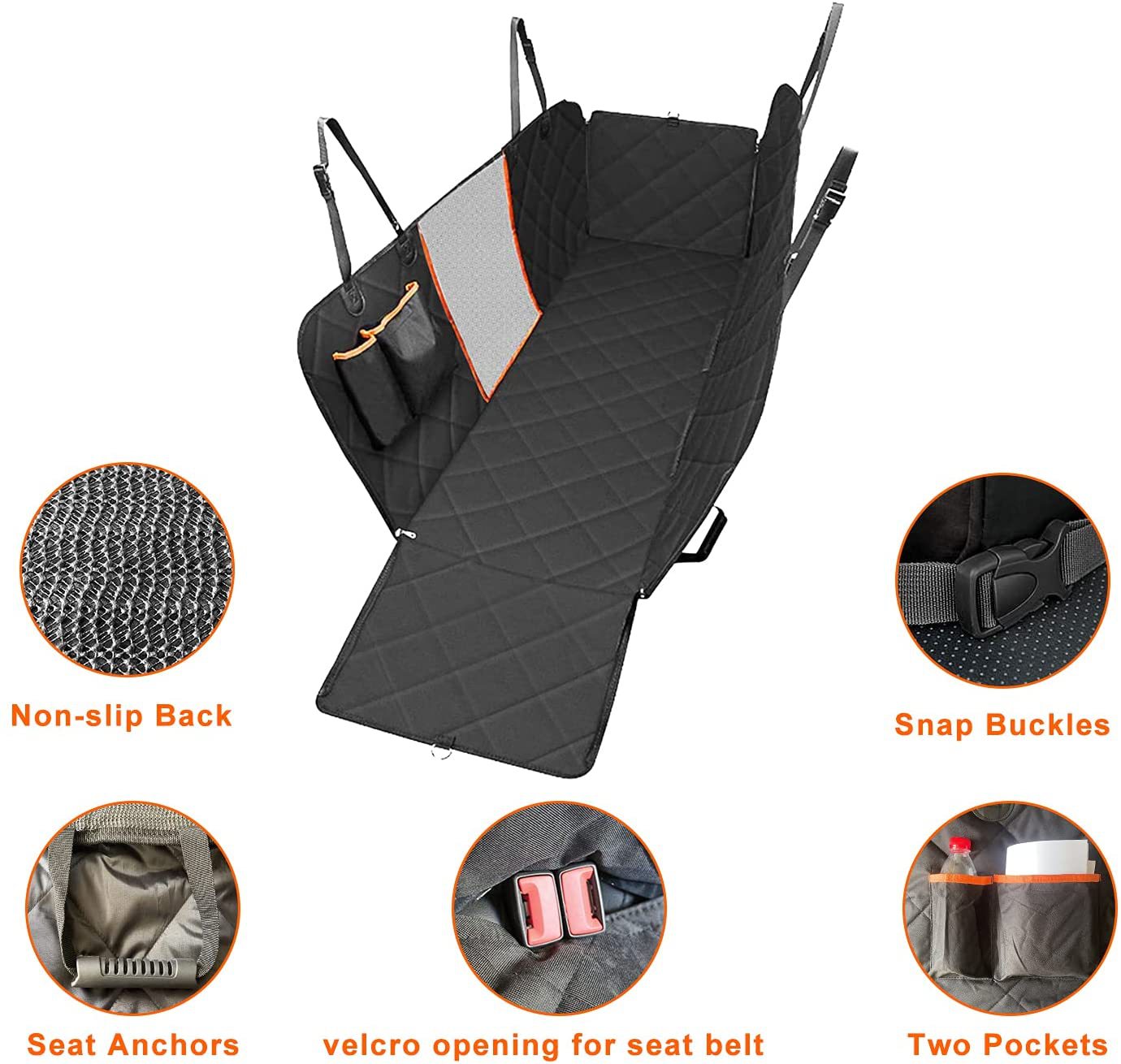 Pet back seat cover with window